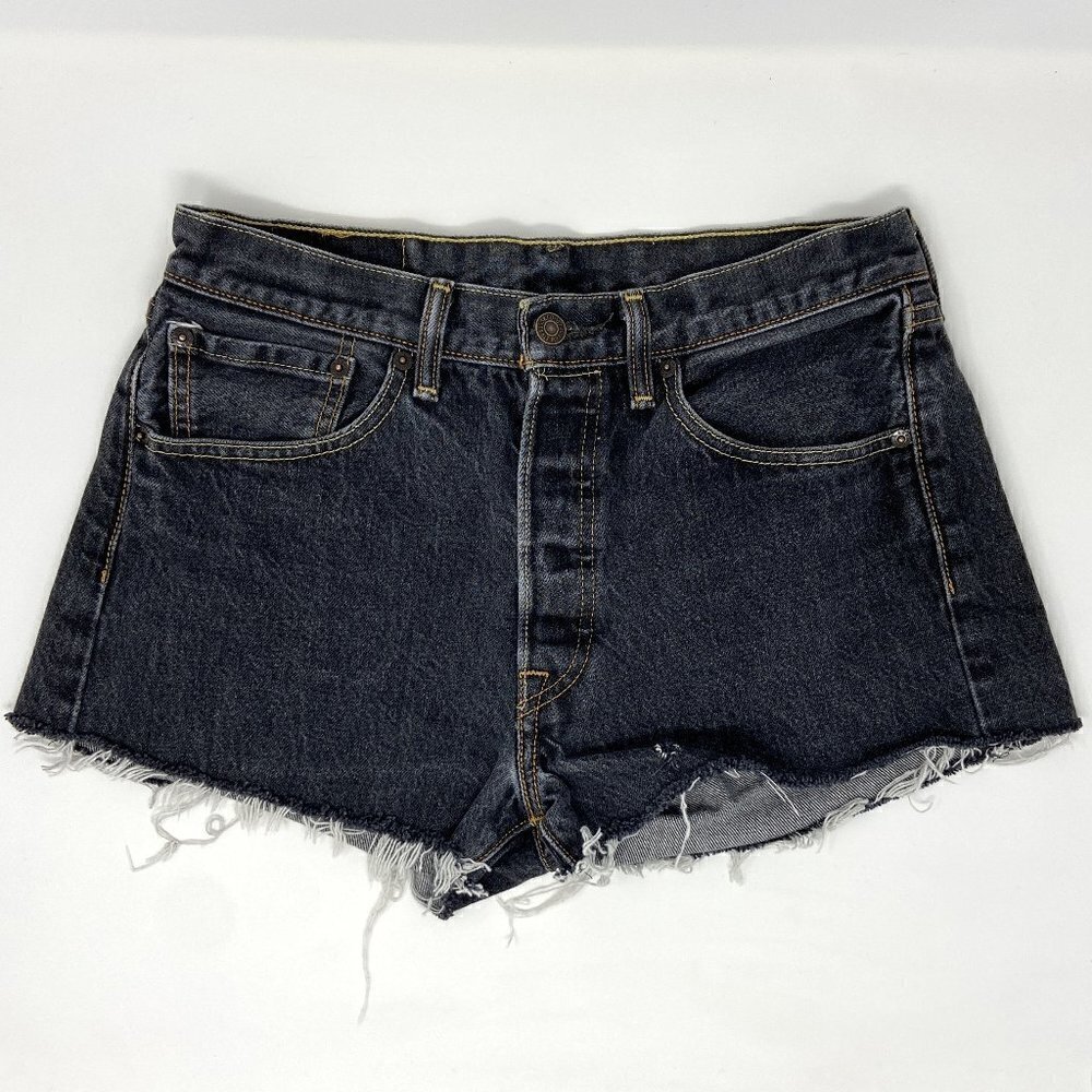LEVI'S | Distressed Denim Cut-Off Shorts Black